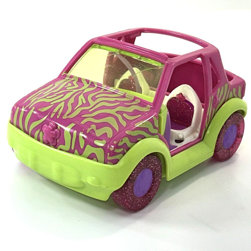 Polly Pocket Goes on a Picnic Pink & Green Zebra Print Toy Vehicle Origin 2001